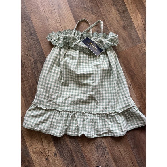 Polo Ralph Lauren‎ Little Girl's Eyelet Gingham Dress Size 2 New - Picture 3 of 5
